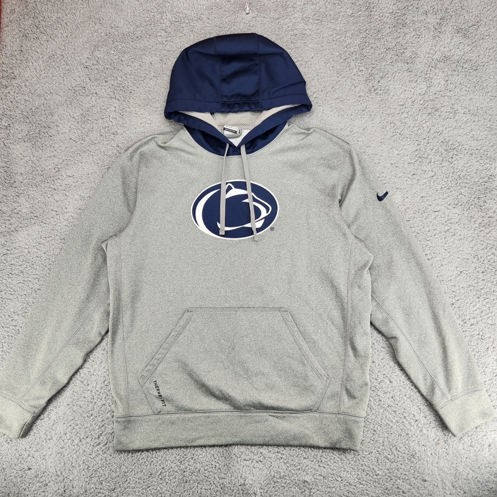 Penn State Nittany Lions Nike Therma-Fit Hoodie Mens M Gray